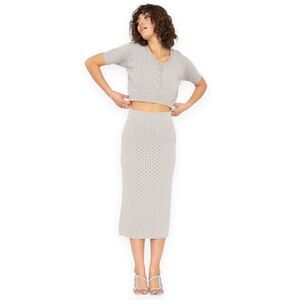 Callahan Knitwear Genny Skirt in Grey Small‎